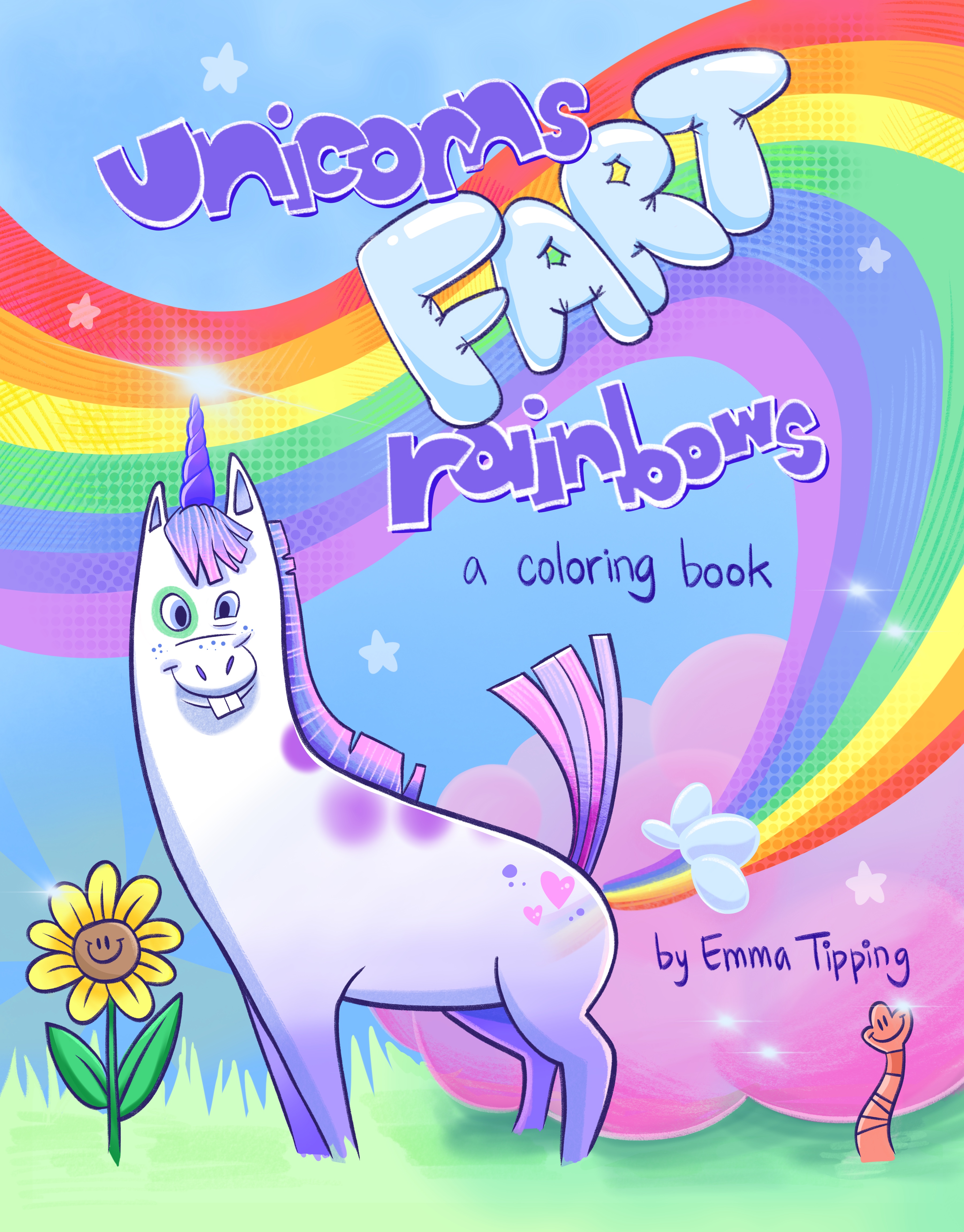 Unicorn Colouring Book For Kids - Keep Calm and Poop Rainbows